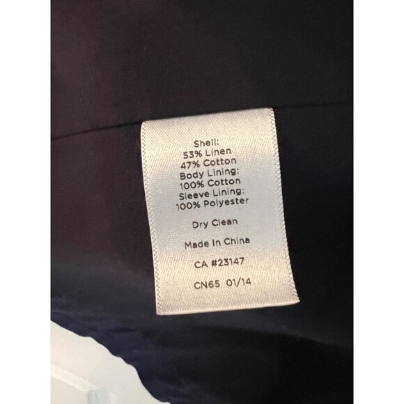 Talbots Blue Snap Button Linen Blazer Jacket Women's Size 14 - Picture 6 of 9